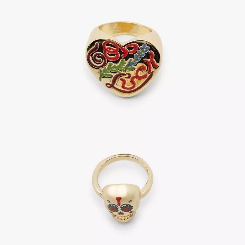 ZARA 2 Pack of Skull and Heart Rings